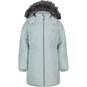 imageCalvin Klein Girls Hooded Winter Puffer Jacket FullLength Heavyweight Coat with Fleece LiningAerial Pastel Blue