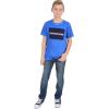 imageCalvin Klein Boys Short Sleeve Graphic Crew Neck TShirt Comfortable Relaxed Fit Washed Prince Blue 1416