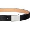 imageCalvin Klein Mens Casual Statement Plaque Buckle Belt with Logo TreatmentDark Black