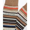 imageCalvin Klein Mens Dress Socks  2 Pairs Egyptian Cotton Blend Comfort Stay Up Cuff Crew Socks for Men 712Tan Stripes