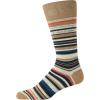 imageCalvin Klein Mens Dress Socks  2 Pairs Egyptian Cotton Blend Comfort Stay Up Cuff Crew Socks for Men 712Tan Stripes
