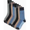 imageCalvin Klein Mens Dress Socks  8 Pack Breathable Cotton Mid Crew Socks  Casual Long Work Socks for Men Sizes 712BlueBrown Heather