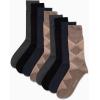 imageCalvin Klein Mens Dress Socks  8 Pack Breathable Cotton Mid Crew Socks  Casual Long Work Socks for Men Sizes 712Brown Heather Assorted