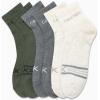 imageCalvin Klein Mens Quarter Socks  6 Pack Breathable Cushion Athletic Ankle Socks for Men for Running and Workout 712BeigeGrey Stripe