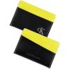 imageCalvin Klein Mens RFID Leather Slim Minimalist Card Case Wallet SetsBlackNeon Yellow