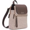 imageCalvin Klein Reyna Signature Key Item Flap Backpack BrownKhakiBlack One SizeAlmondTaupeJava
