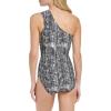 imageCalvin Klein Standard Shoulder Strap Starburst Pleating Removable Soft Cups One Piece SwimsuitBlack Basket Multi