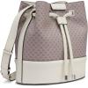 imageCalvin Klein Womens Ash Crossbody Bag  Vegan Leather Monogram 2 PocketsAlmondTaupeCherub White