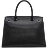 imageCalvin Klein Womens Becky Turn Lock Satchel  2 in 1 Vegan Leather 3 PocketsBlackSilver Waxed
