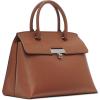imageCalvin Klein Womens Becky Turn Lock Satchel  2 in 1 Vegan Leather 3 PocketsCaramel Waxed