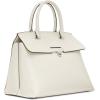 imageCalvin Klein Womens Becky Turn Lock Satchel  2 in 1 Vegan Leather 3 PocketsCherub White