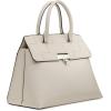 imageCalvin Klein Womens Becky Turn Lock Satchel  2 in 1 Vegan Leather 3 PocketsCherub White Woven