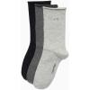 imageCalvin Klein Womens Crew Socks  3 Pack Soft Cotton Blend Roll Cuff MiniMid Crew Dress Socks for Women Shoe Size 410Greys