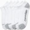 imageCalvin Klein Womens Low Cut Socks  6 Pack Breathable Cushioned Athletic Performance No Show Socks for Women Sizes 410WhiteGrey Tip