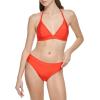 imageCalvin Klein Womens Low Waisted Elastic Logo Triangle Bikini SetBright Vermillion Shimmer