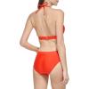 imageCalvin Klein Womens Low Waisted Elastic Logo Triangle Bikini SetBright Vermillion Shimmer