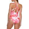 imageCalvin Klein Womens Standard Vneck Twist Front Tummy Control One Piece SwimsuitPink Energy Multi