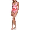imageCalvin Klein Womens Standard Vneck Twist Front Tummy Control One Piece SwimsuitPink Energy Multi