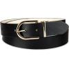 imageCalvin Klein Womens TwoinOne Reversible Dress Casual Belts for Jeans Trousers and DressesBoneBlack