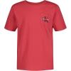 imageCalvin Klein Boys Short Sleeve Pocket Logo Crew Neck TShirt Soft Comfortable Relaxed FitCut Rose Gb49