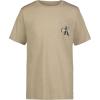 imageCalvin Klein Boys Short Sleeve Pocket Logo Crew Neck TShirt Soft Comfortable Relaxed FitSafari Heather