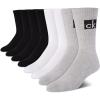 imageCalvin Klein Mens Athletic Socks  Lightweight Cotton Blend Crew Socks 8 PackBlackWhiteGrey