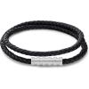 imageCalvin Klein Mens Braided Leather Bracelet Architectural Design Meets Modern Style with Magnetic ClosureBlack