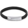 imageCalvin Klein Mens Braided Leather Bracelet IndustrialInspired Design with MultiFaceted Magnetic ClosureBlack
