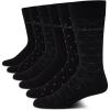 imageCalvin Klein Mens Dress Socks  6 Pairs Classic Comfort Stay Up Cuff Mixed Pattern  Dress Socks for Men 712Black Assorted