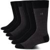 imageCalvin Klein Mens Dress Socks  6 Pairs Classic Comfort Stay Up Cuff Mixed Pattern  Dress Socks for Men 712Black Birdseye