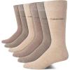 imageCalvin Klein Mens Dress Socks  6 Pairs Classic Comfort Stay Up Cuff Mixed Pattern  Dress Socks for Men 712Tan Assorted