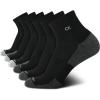 imageCalvin Klein Mens Quarter Socks  6 Pack Breathable Cushion Athletic Ankle Socks for Men for Running and Workout 712Black Grey Logo