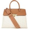 imageCalvin Klein Womens Becky Turn Lock Satchel  2 in 1 Vegan Leather 3 PocketsVanillaKhakiCaramel