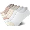 imageCalvin Klein Womens Socks  Lightweight No Show Socks 6 PackWhiteBrown
