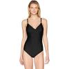 imageCalvin Klein Womens Standard Vneck Twist Front Tummy Control One Piece SwimsuitBlack