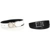 imageCalvin Klein Womens TwoinOne Reversible Dress Casual Belts for Jeans Trousers and DressesWhite Plaque  Black