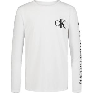 imageCalvin Klein Boys Legacy Long Sleeve Crew Neck TShirtBig Ck White