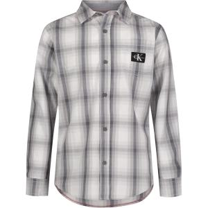 imageCalvin Klein Boys Long Sleeve Woven ButtonDown ShirtShadow Plaid