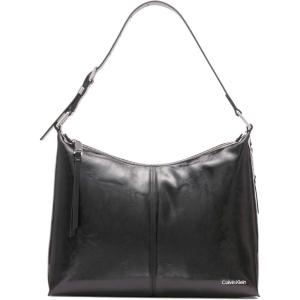 imageCalvin Klein Max Top Zip Hobo Shoulder BagBlackSilver