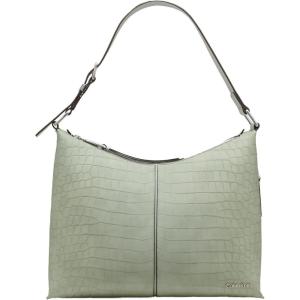 imageCalvin Klein Max Top Zip Hobo Shoulder BagDesert Sage Sueded Croc