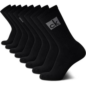 imageCalvin Klein Mens Athletic Socks  Lightweight Cotton Blend Crew Socks 8 PackBlack