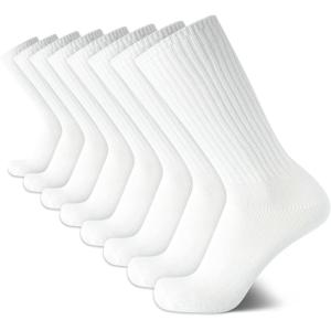 imageCalvin Klein Mens Athletic Socks  Lightweight Cotton Blend Crew Socks 8 PackPremium White