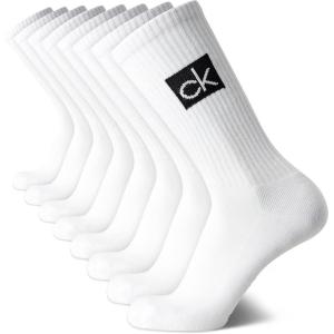 imageCalvin Klein Mens Athletic Socks  Lightweight Cotton Blend Crew Socks 8 PackWhite