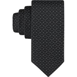 imageCalvin Klein Mens Black Solid and Pattern Neckties  Standard and Extra Long SizesBlack Geo