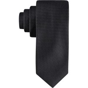 imageCalvin Klein Mens Black Solid and Pattern Neckties  Standard and Extra Long SizesBlack Houndstooth