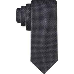 imageCalvin Klein Mens Black Solid and Pattern Neckties  Standard and Extra Long SizesBlack Micro