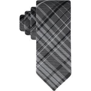 imageCalvin Klein Mens Black Solid and Pattern Neckties  Standard and Extra Long SizesBlack Plaid 2