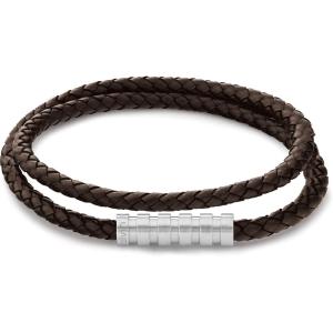 imageCalvin Klein Mens Braided Leather Bracelet Architectural Design Meets Modern Style with Magnetic ClosureBrown