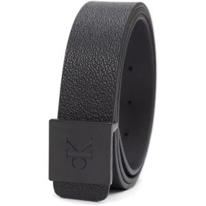 imageCalvin Klein Mens Casual Statement Plaque Buckle Belt with Logo TreatmentBlack Square