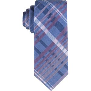 imageCalvin Klein Mens Classic Navy Blue Solid and Pattern Ties Standard and Extra Long SizesBlue Grid